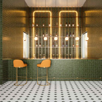 Abstra Green Blocks Shiny 50X100