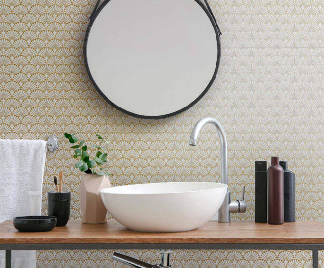 Art-Deco White Manhattan Natural 30X30