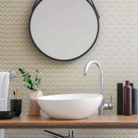Art-Deco White Manhattan Natural 30X30
