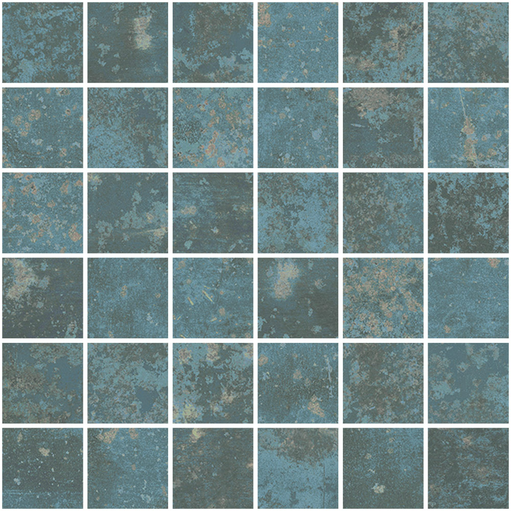 Grunge Blue Lappato Mosaico 5X5 Mos 30X30