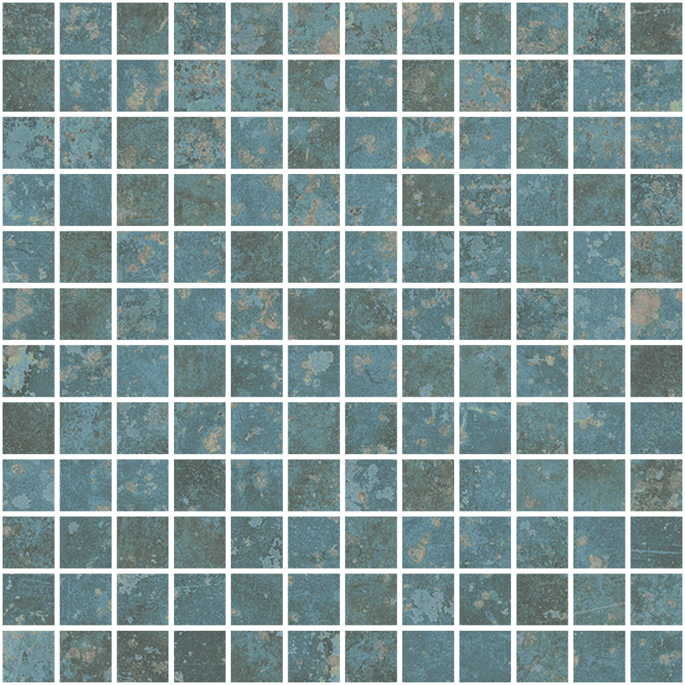 Grunge Blue Mosaico 2.5X2.5 Mos 30X30