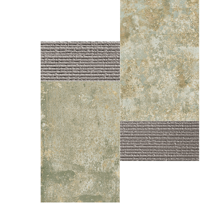 Grunge Grey Mosaico 3D Silver 30X30