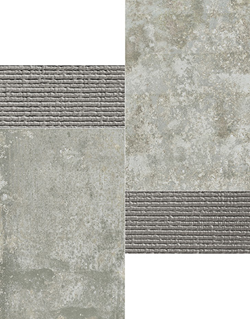Grunge Grey Mosaico 3D Silver 30X30