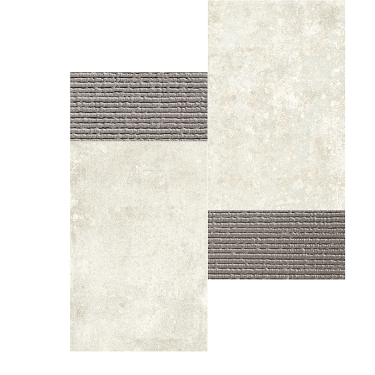 Grunge White Mosaico 3D Silver 30X30