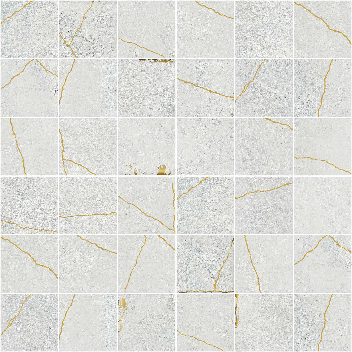 Kintsugi White Aichi Mos  5X5 Mos 30X30