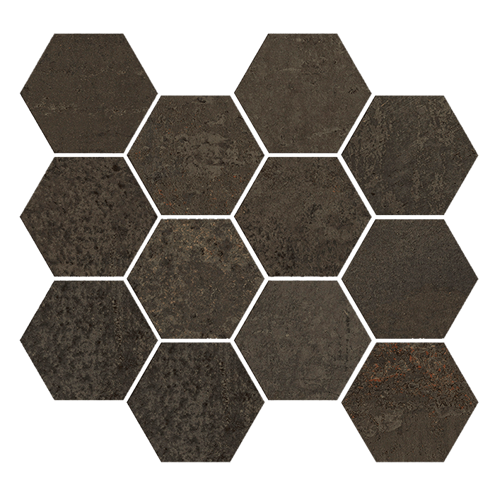 Metallic Brown Nat Mos Hex Varios