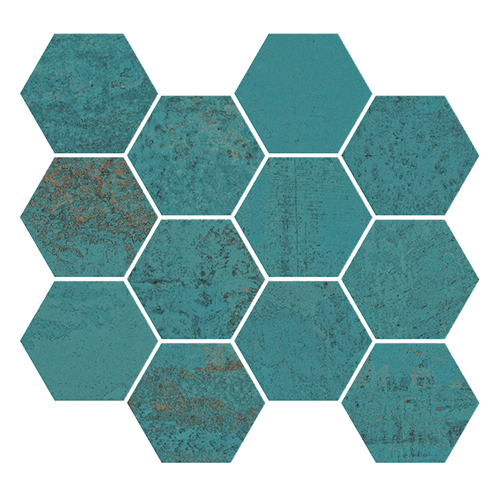 Metallic Green Nat Mos Hex Varios