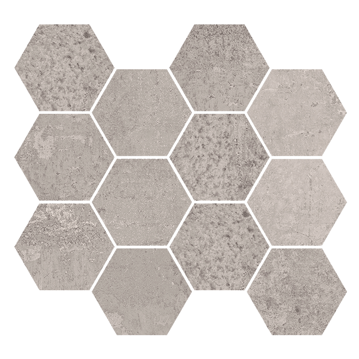 Metallic Grey Nat Mos Hex Varios