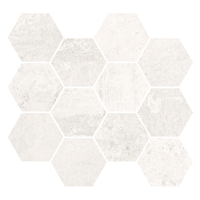 Metallic White Nat Mos Hex Varios