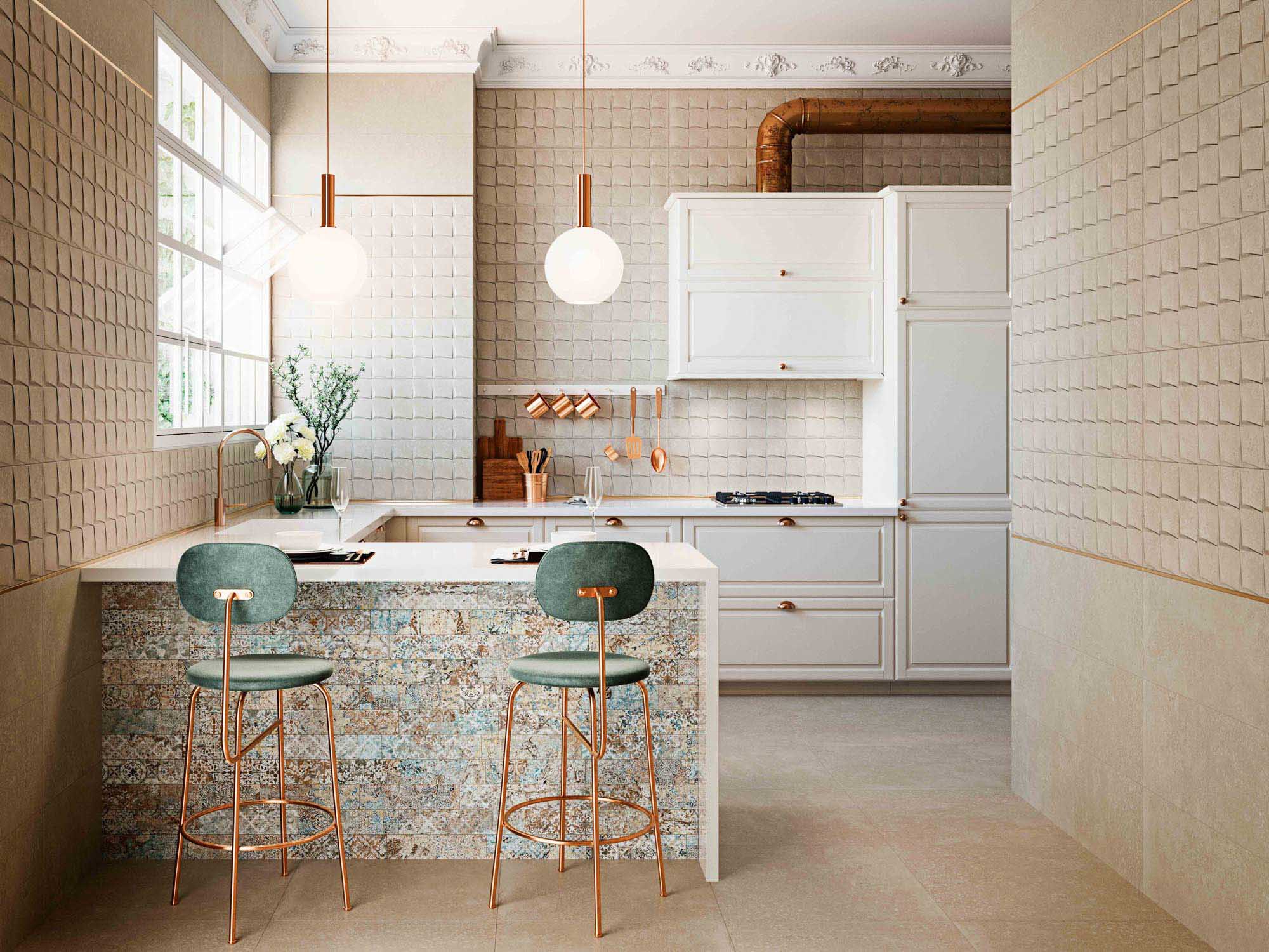 azulejos para cocina rústica pequeña y moderna