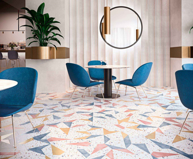 Stracciatella Blue Natural Hexagonal 25X30