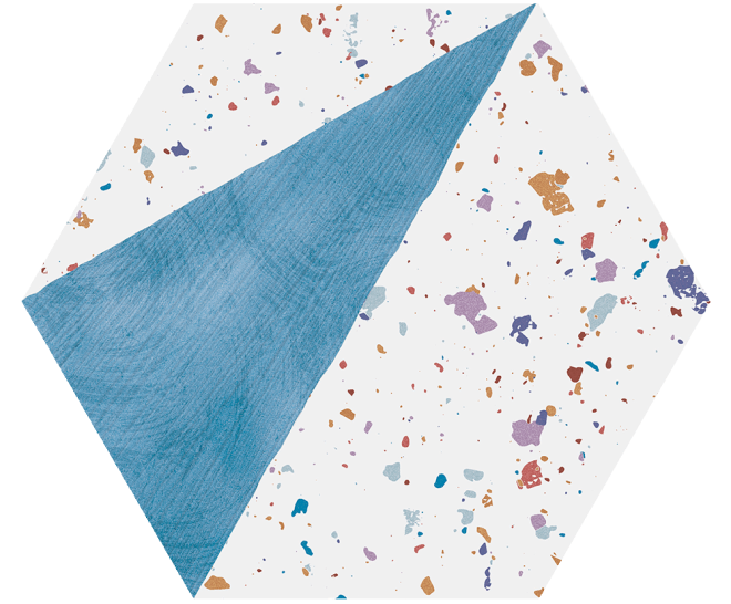 Stracciatella Blue Natural Hexagonal 25X30