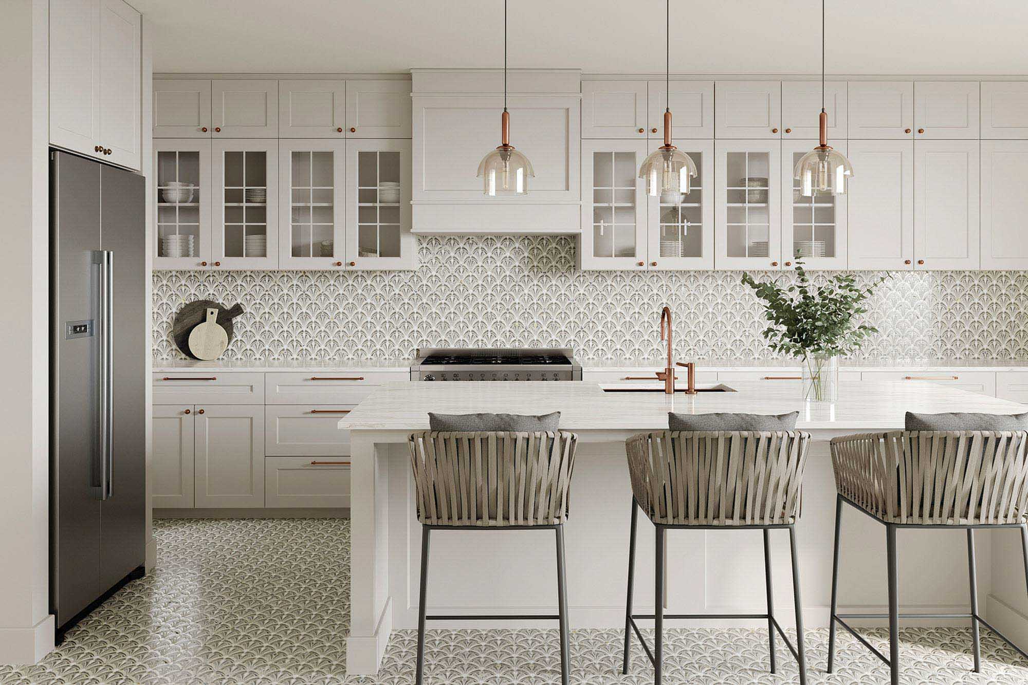 white kitchen with decorative touches