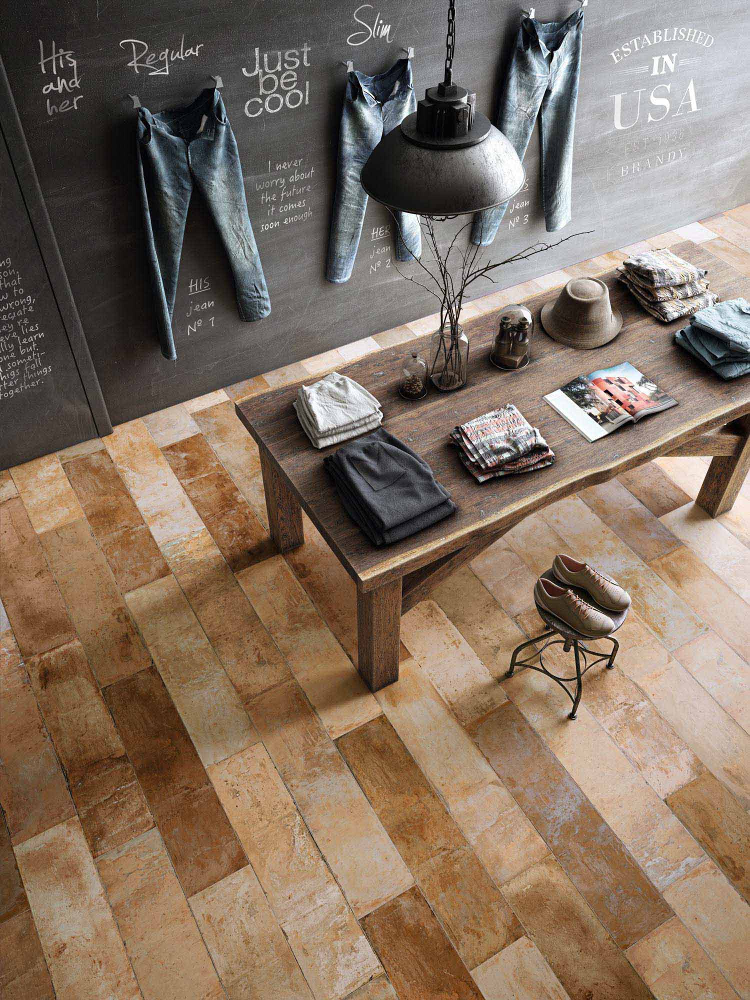 aparici modern rustic tiled floor