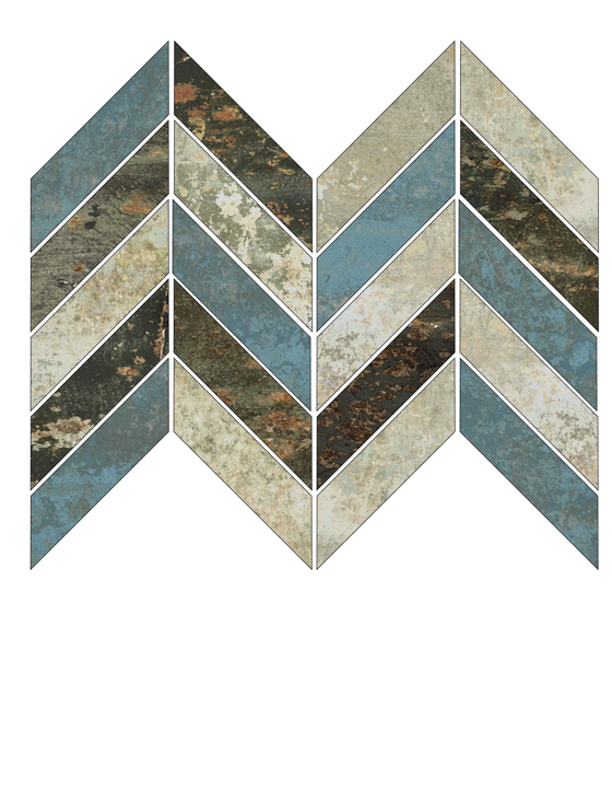 Grunge Mix Lappato Mosaico Espiga Ceramicas Aparici